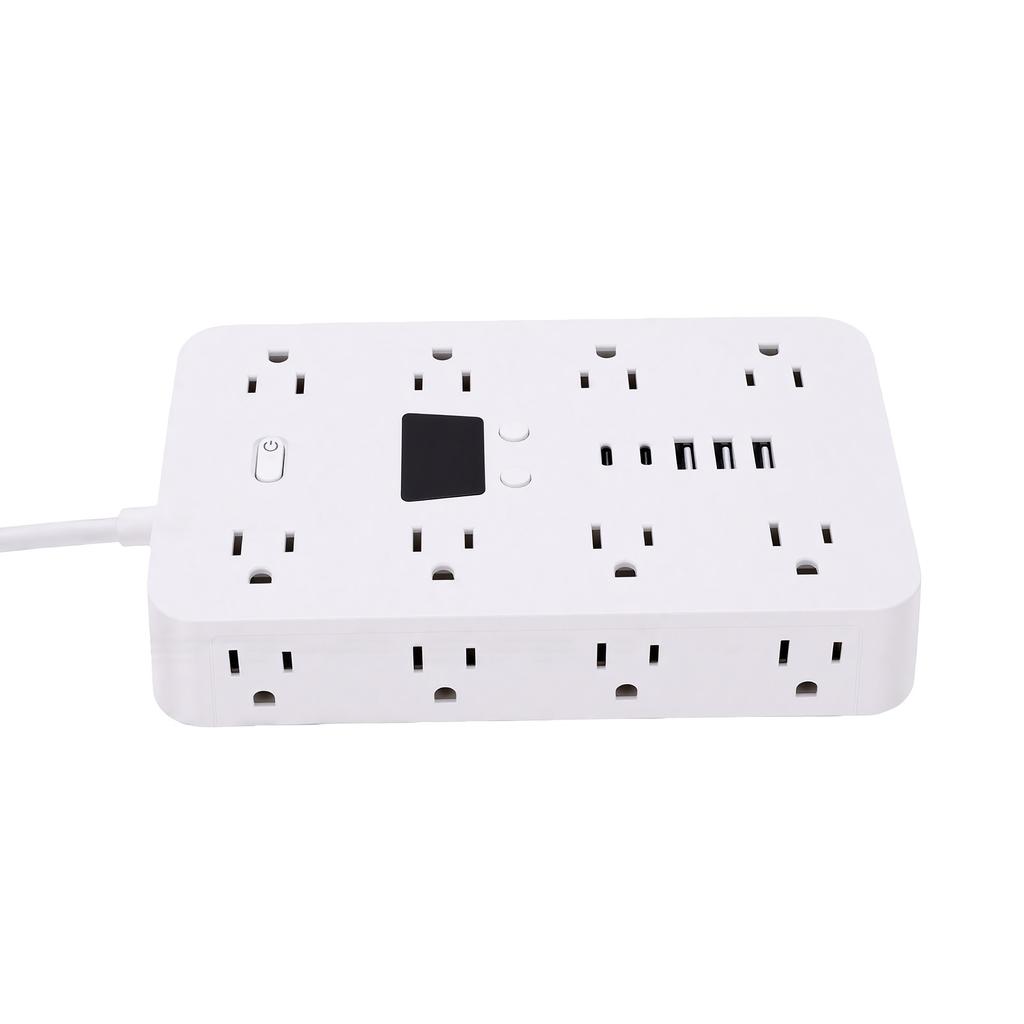 Удлинитель 1,5 м, 16 розеток переменного тока, 5 портов USB, защита от перегрузки, удлинитель для офиса, общежития, вилка США, 100–240 В