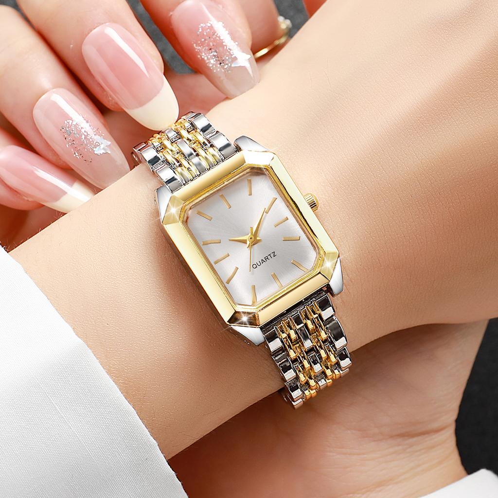 Xiaomi 2PC Fashion Rectangle Women Watches Set Casual Alloy Strap Wristwatch For Ladies Relogio Feminino Girls Clock Gift(Without Box)