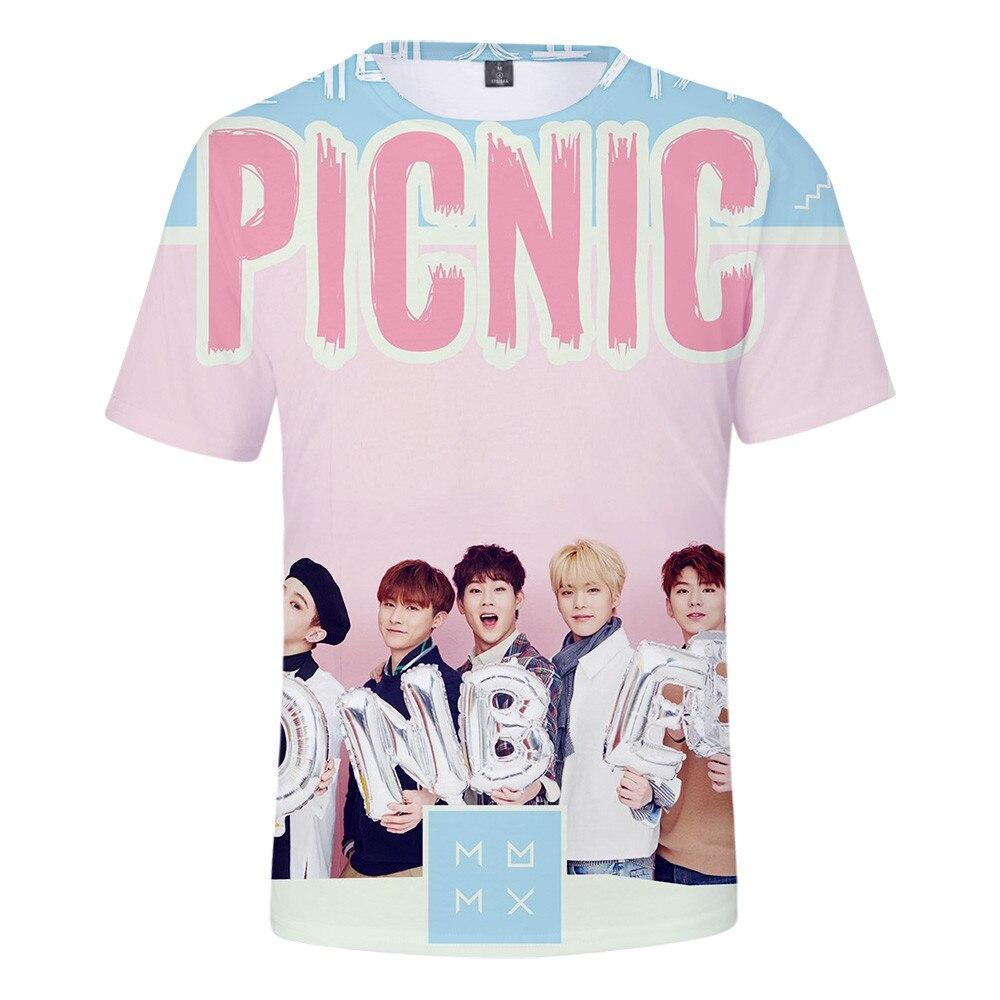 Kpop Monsta X футболка с 3d принтом для женщин и мужчин футболка в стиле Харадзюку K-Pop футболка для членов команды футболки с короткими рукавами уличная одежда 