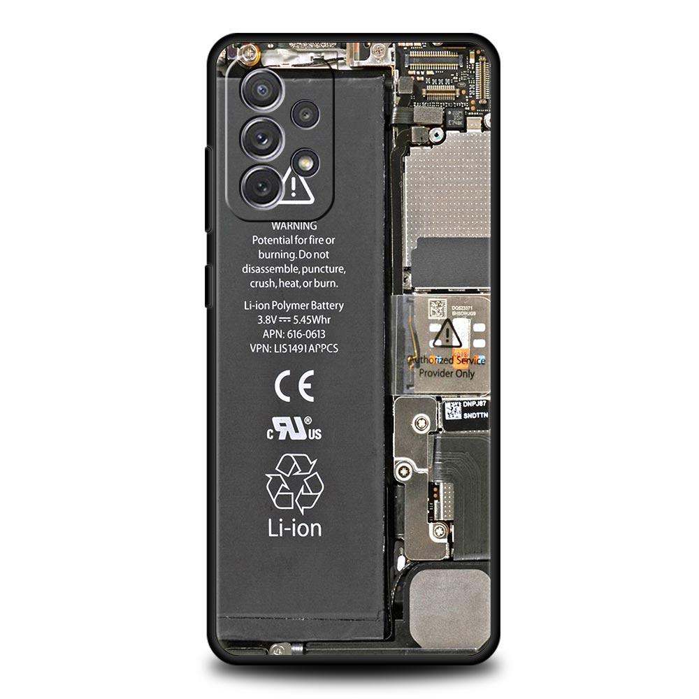 Чехол с рисунком печатной платы для Samsung Galaxy A55 A35 A17 A07 A15 A13 A25 A51 A71 A72 A73 A32 A52 A52S A41 Мягкий ТПУ