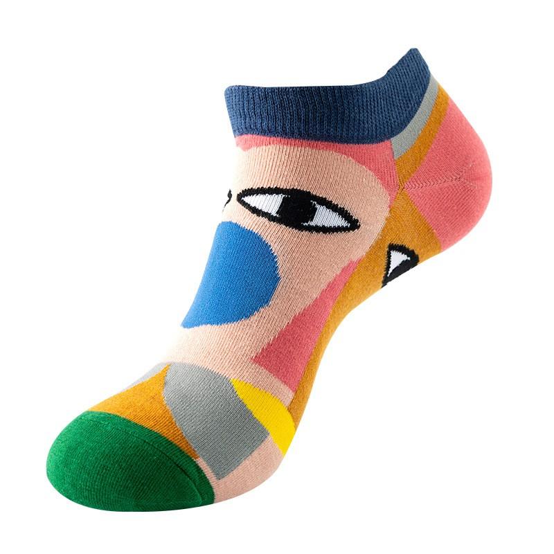 Mens Thin Boat Socks Womens Striped Cotton Ankle Breathable Sweat Absorbent Casual Fall