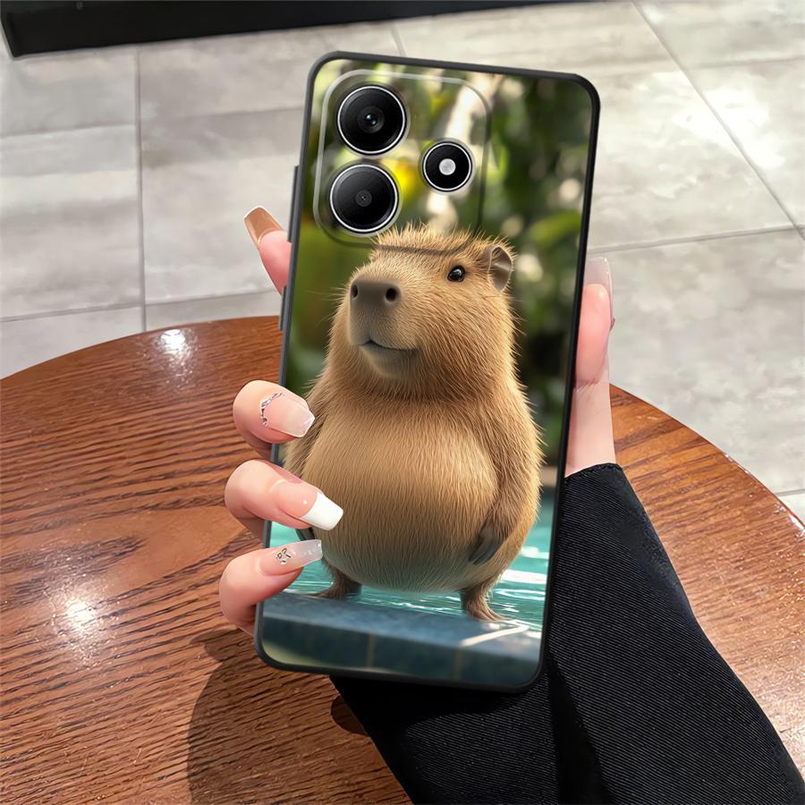 Cute Capybara Case for Xiaomi Redmi Note 10 9 8 Pro 11 13 12 Pro Plus 11S 10S 9s 12S Soft Back Phone Cover