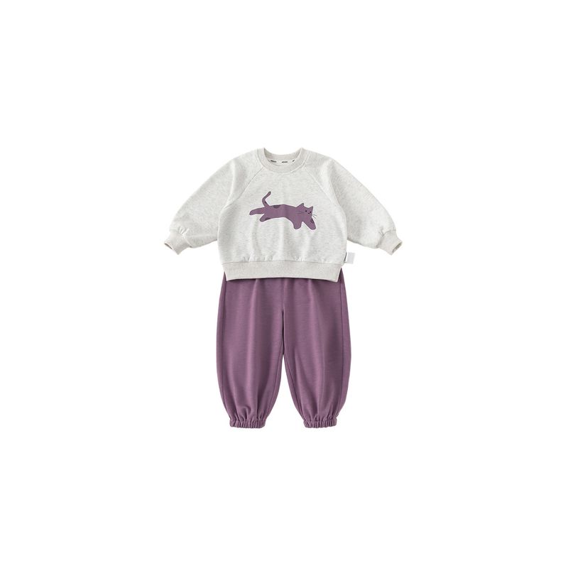 Insbobo Girls' Suit 2026 Spring New Boys' Sweatshirt Kidsren's Long-Sleeved Two-Piece Set Korean Style Fashionable