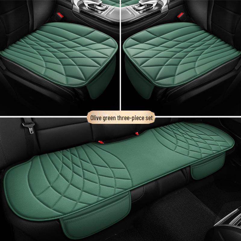 Универсальный комплект подушек для автомобильного сиденья из дышащей кожи наппа - 3 предмета, всесезонный, перфорированный, чехол для заднего сиденья, однокомпонентная подушка для маленького автомобиля