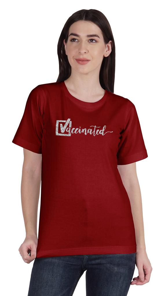 Inkmeso Футболка с круглым вырезом Vaccined Pro Vaccine, хлопковая футболка для женщин