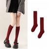 Solid Color Versatile Calf Socks, Pile Pile Socks, Long Ankela Red Trendy Socks, Women's Autumn and Winter Long Socks