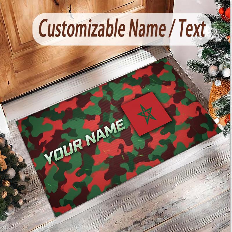 Personalized Crystal Velvet Carpet Morocco Football Pattern Non Slip Floor Rug