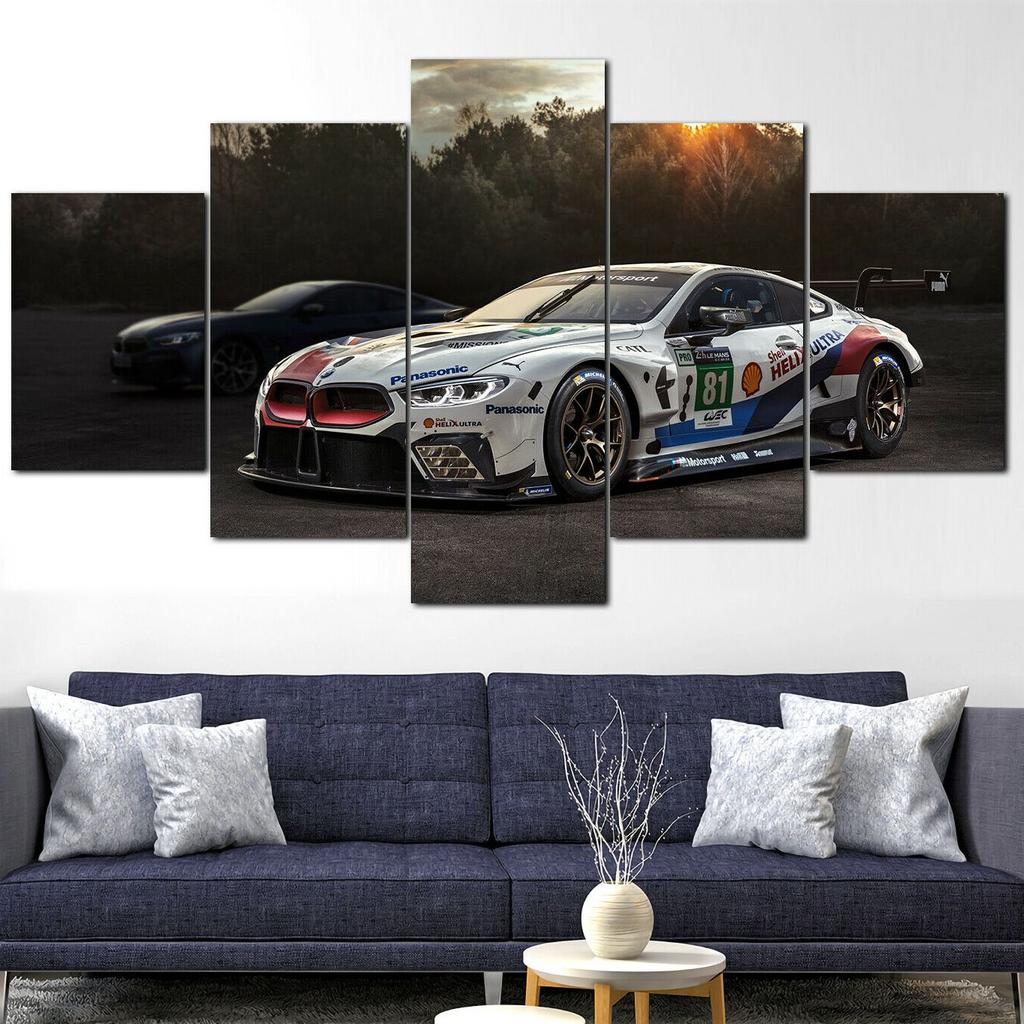 Холст без рамки, 5 шт., GTE Racing Sports Cars, настенные художественные постеры, картины, домашний декор для украшения гостиной
