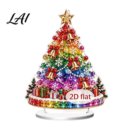 Ornament for Christmas Tree 2D Flat Ornament Ferris Wheel/Carousal/Christmas Shape Ornaments Decorative Acrylic Festive Accent Party Home