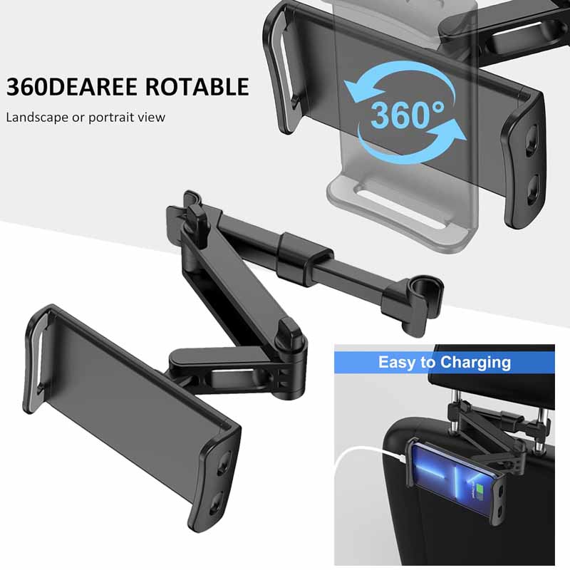 Универсальный автомобильный держатель для подголовника на заднее сиденье автомобиля, автомобильный кронштейн для iPad Air 4-11 дюймов, вращающийся на 360 градусов, мини-планшетный ПК, автомобильная подставка для телефона