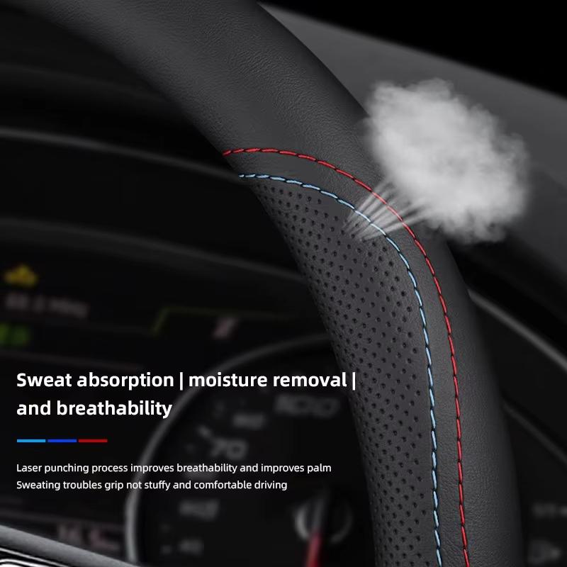 Car Steering Wheel Cover For BMW M G20 F11 E87 F30 F10 x3 G01 x5 F40 F16 M3 X1 X7 1 3 5 7 Series Leather Anti-slip Accessories gzdf57