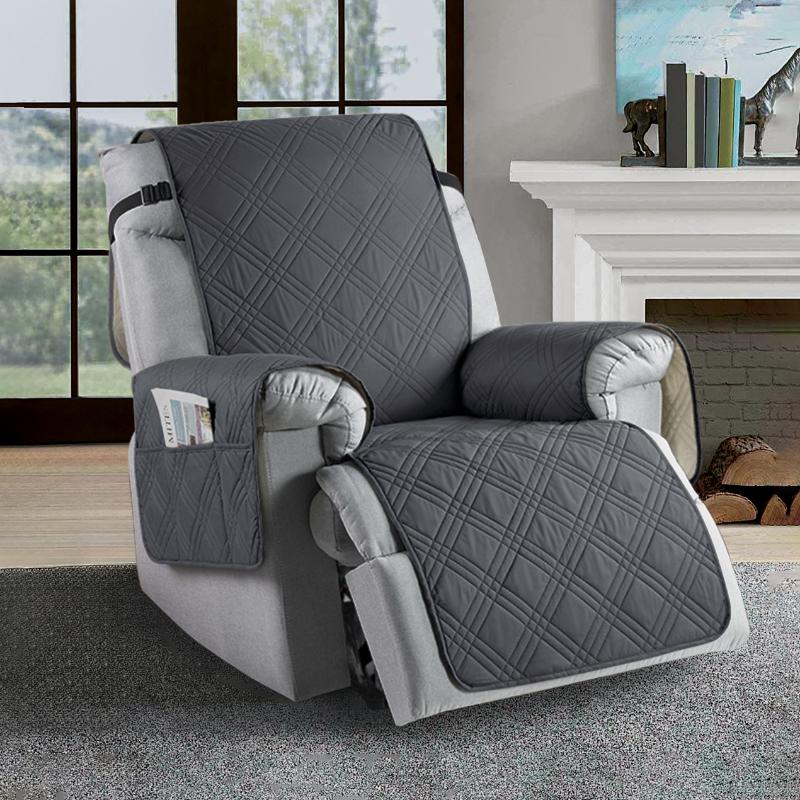 Non Slip Cover Waterproof Recliner Chair Cover for Recliner Chair with Pocket Reclining Chair Armchair Protector Cover