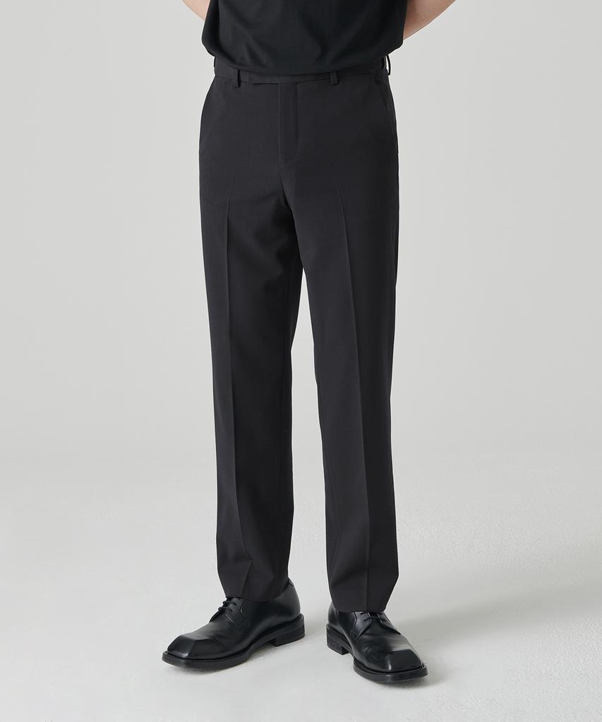 MUSINSA STANDARD Straight Hidden Banding Slacks [Dark Gray]