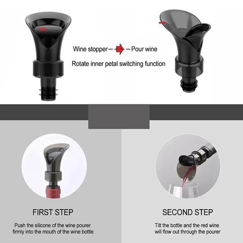 Креативный винный графин в форме лепестка, быстрый винный графин, многофункциональный винный насос, пробка для красного вина, диспенсер для графина, прочный