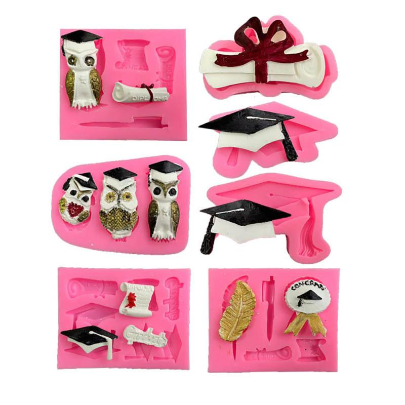 Силиконовая форма, выпускная крышка, сертификат, моделирующая формы для помадки для поздравлений, поздравления с выпускным