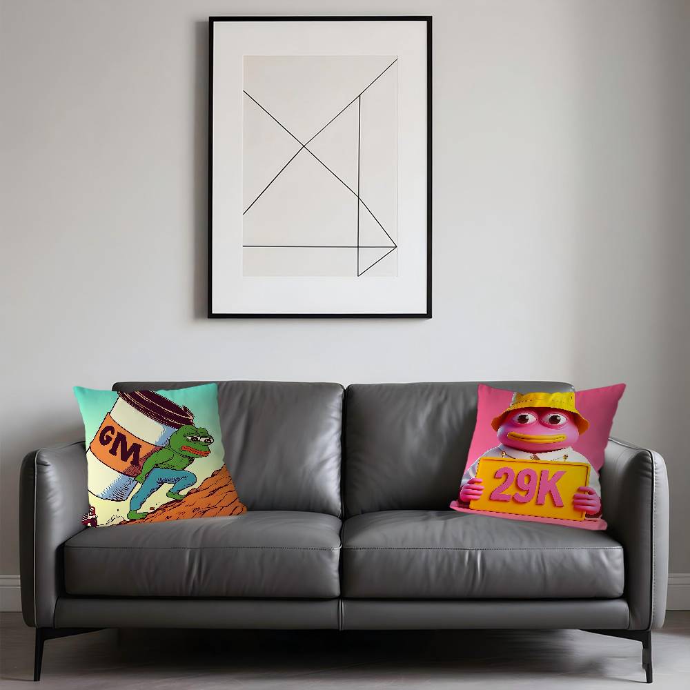 Мультяшный дизайн наволочки P-Пепе Лягушонок, Чехол для подушки, Декор, Праздничный декор