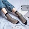 5 Pairs of New Women's Spring and Summer Ultra Thin Sexy Hollow Transparent All Match Grid Short Tube Socks
