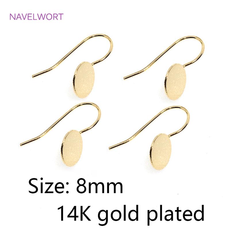 Круглая латунная подставка Крючки для сережек Позолоченные 14K крючки для ушей Аксессуар для изготовления сережек своими руками Модные украшения для женщин