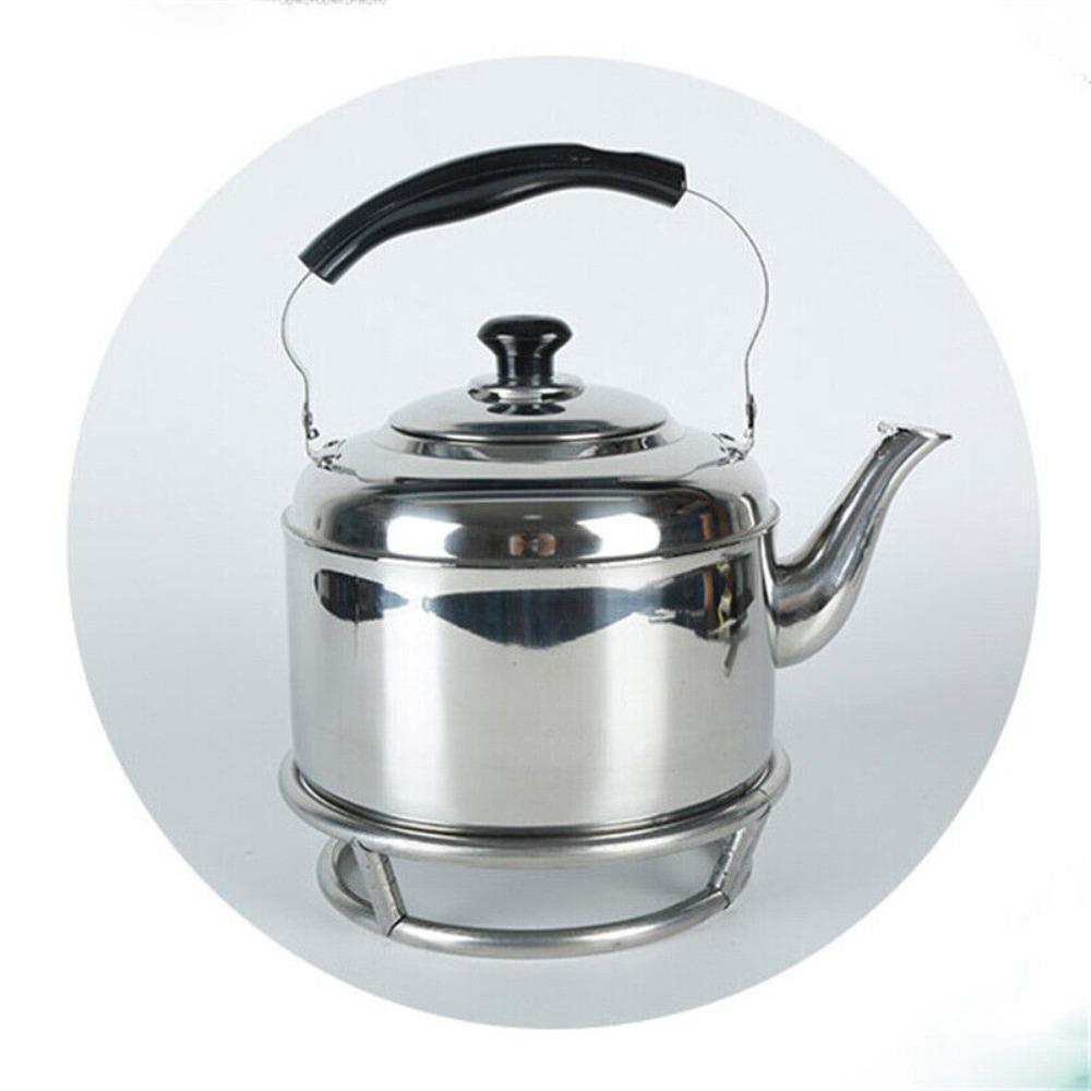 Округлая полка для хранения кастрюль, новая яркая кухонная полка для котла из нержавеющей стали, двухслойная, против ожогов