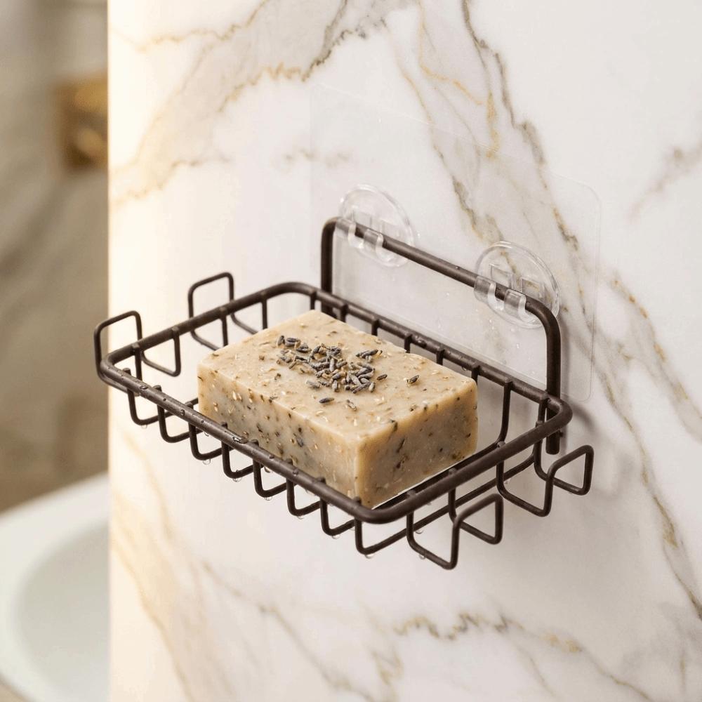 Stainless Steel Soap Rack with Hooks Soap Holder Soap Saver Wall Mounted Soap Dish Kitchen