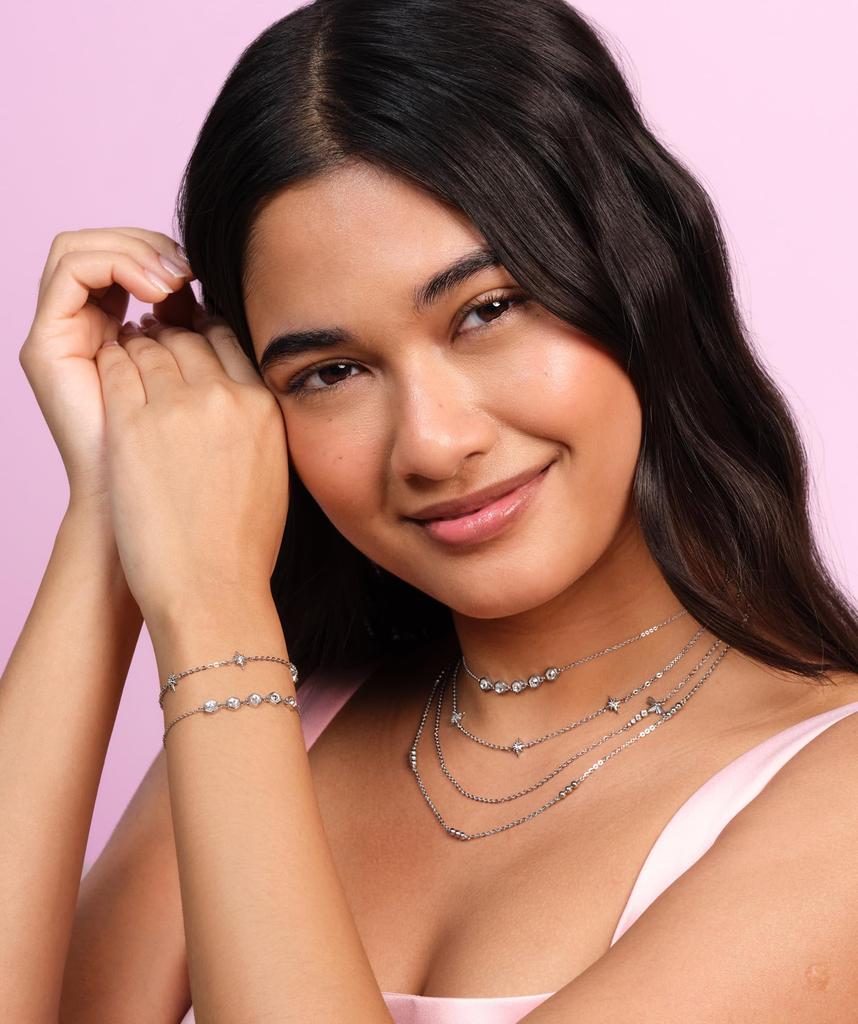 Olivia Burton Модный Серебряный Браслет Ever Stacked с Кристаллами для Женщин (24100347)