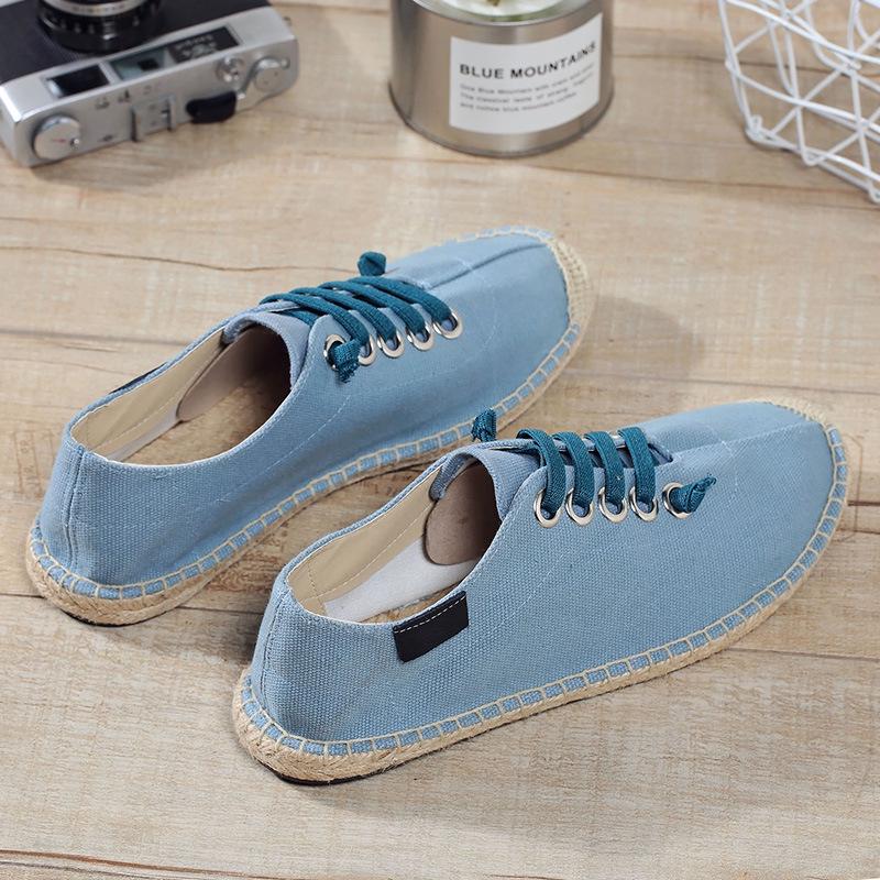 Холщовая обувь, мужская повседневная обувь на плоской подошве, дышащая конопляная обувь для ленивых, крутая обувь для молодых людей, тканевая обувь, мужская повседневная обувь черного, синего цвета