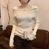 Women's Off-Shoulder Knit Top - 2025 Autumn Niche Design Sweater