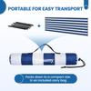 4 Pole Camping Windbreaks, Beach Wind Shield Shelter with Carry Bag and Steel Poles, 540cm x 150cm, Dark Blue