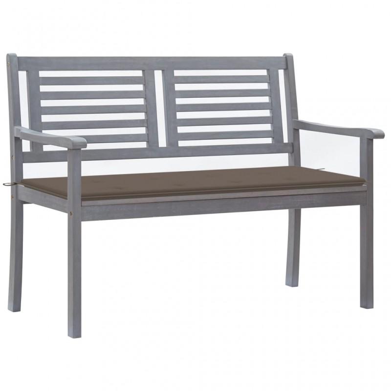 Day and Night - Day and Night 2-seater Garden Bench In Gray Eucalyptus Wood and 120 Cm Cushion