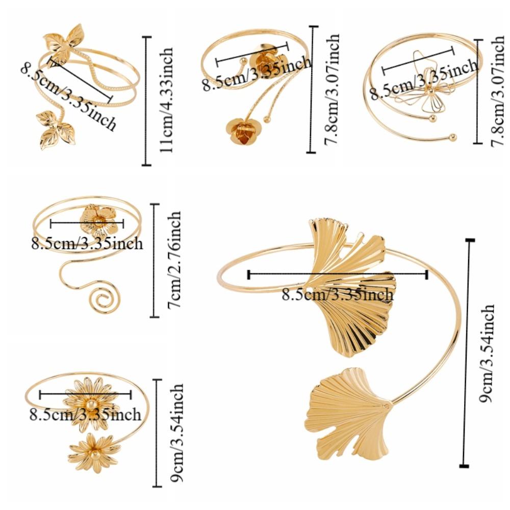 Leaf Opening Cuff Bracelets Butterfly Circle Upper Arm Bracelet Arm Accessories