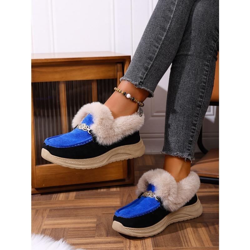 Теплые кроссовки женские туфли 2025 зима большие размеры толстая подошва флис металлическая цепочка хлопковые туфли