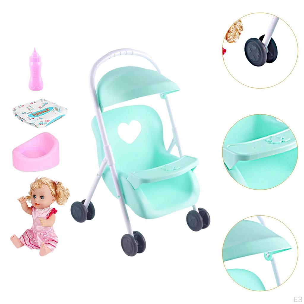 Baby Stroller for Doll Toy Realistic Holiday Xmas Birthday
