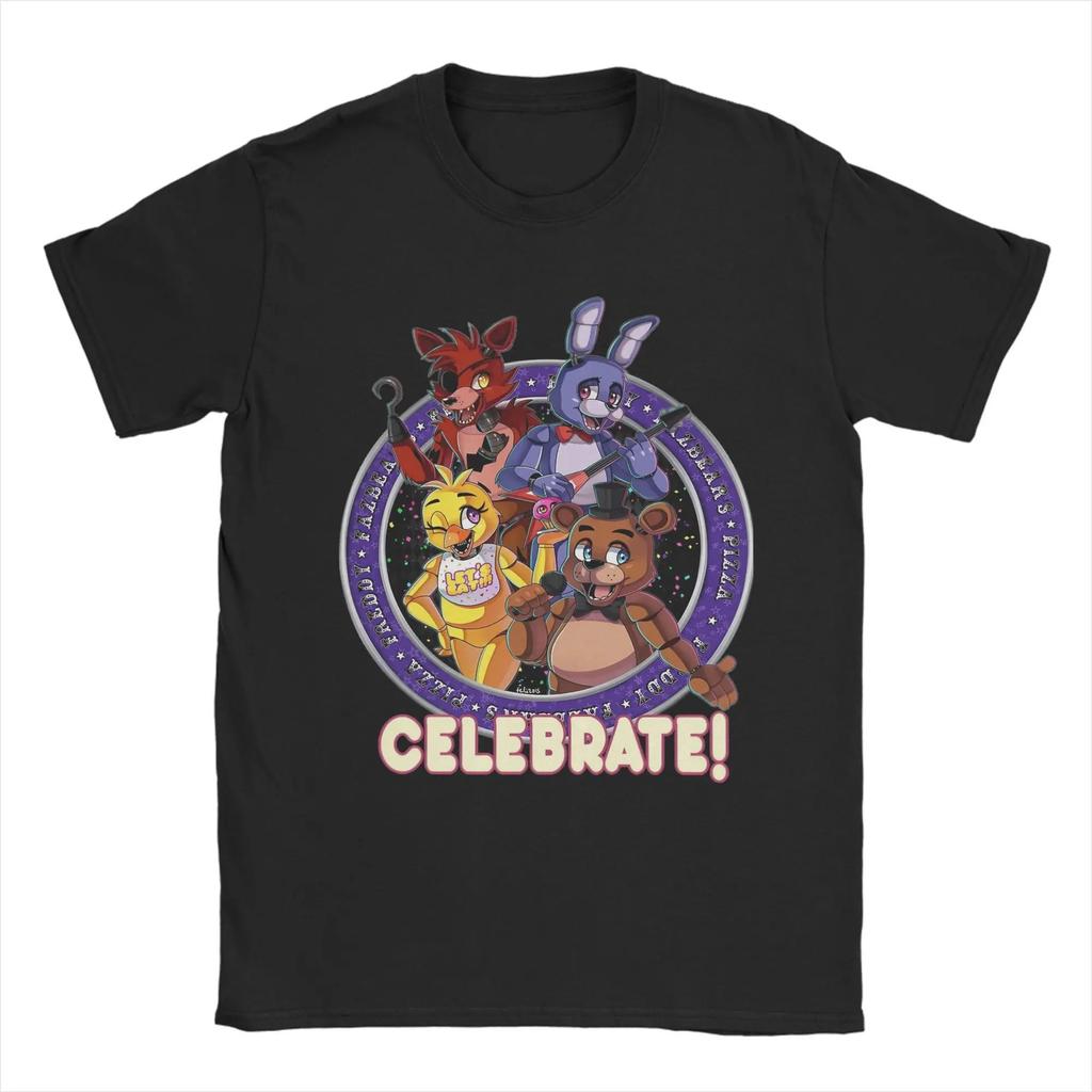 Новая игра ужасов FNAF At Freddys Периферия Принт Футболка Мужская Женская Хлопок Круглый вырез Летняя Новая Футболка Оверсайз Харадзюку Мода Топ