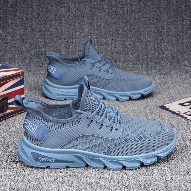 Осенняя мужская обувь из сетки 2025 года, новая мужская повседневная спортивная обувь из сетки с мушками, модная обувь для бега, мужская дышащая