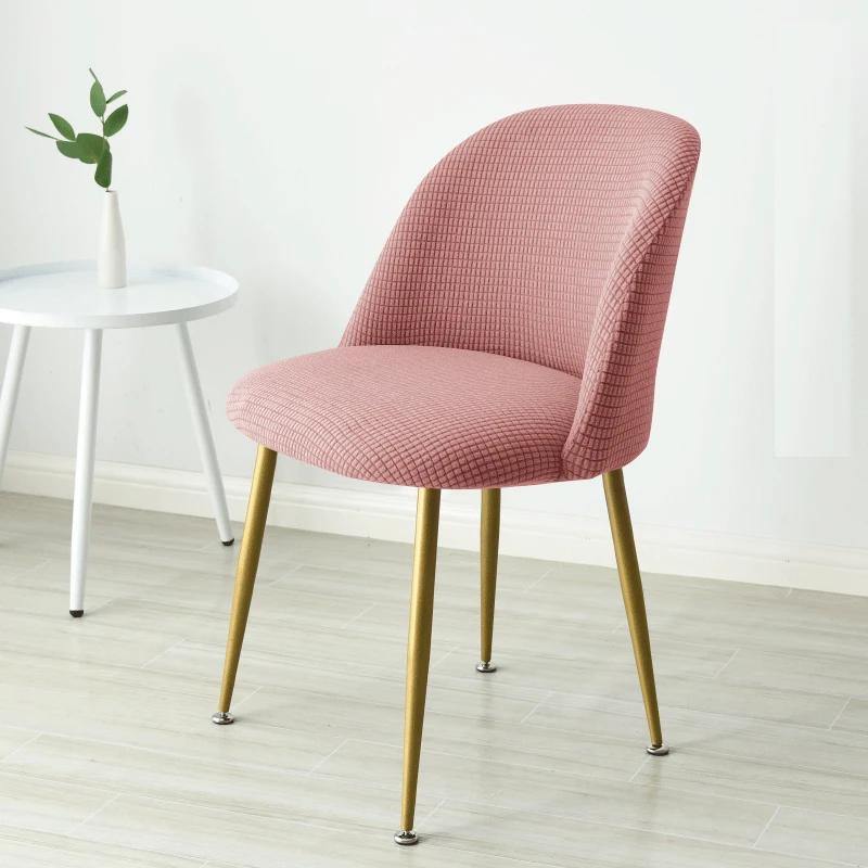 Low Back Chair Cover Accent Short Back Dining Chair Slipcovers Curved Small Chair Covers Elastic Stretch Funda Silla Seat Cover