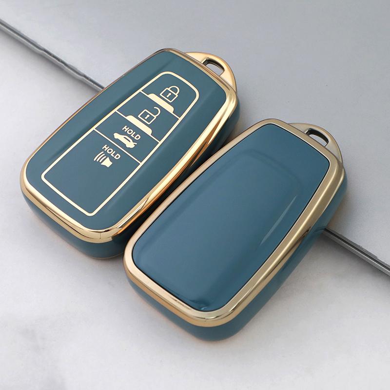 Для Toyota Prius Camry Corolla CHR C-HR RAV4 Land Cruiser Prado 4 кнопки ТПУ чехол для ключей от машины полное покрытие аксессуары в виде ракушки