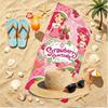 Strawberry Shortcake Print Beach Towel, Versatile Lightweight Absorbent Beach Towel for Pool Surf Yoga Bathroom, Perfect Birthday Holiday Gift
