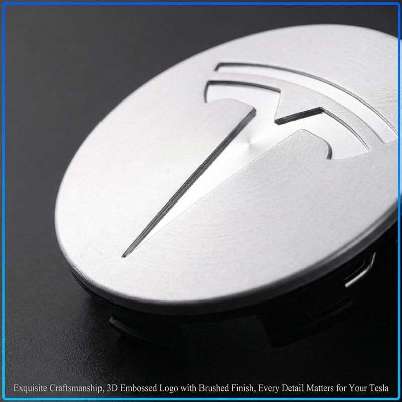 4Pcs 60mm Car Wheel Center Hub Caps Badge Accessories For Tesla Model 3 Model S Model X Model Y Roadster Performance Decor