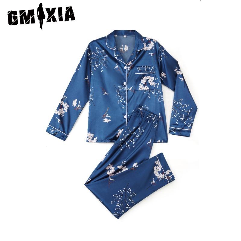 GMXIA Женский двухпредметный пижамный комплект из эластичного атласа
