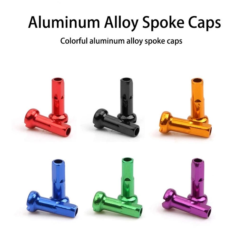 Aluminum Zinc Zinc Alloy Anodized Bicycle Spoke Nipples Spoke Cap Bike Wheel Cycling Spokes Nipples