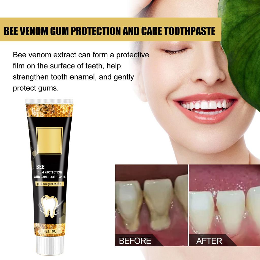 Bee Gingival Toothpaste Deep Clean Tooth Stains Toothicidal Mouthpiece Tooth Stain Removal, Teeth Whitening Booster  110g