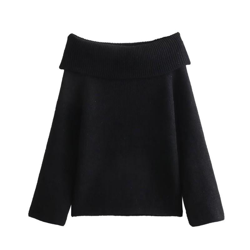 26 DA Womens Off Shoulder Long Sleeve Sweater Top Street Style Casual Knitwear