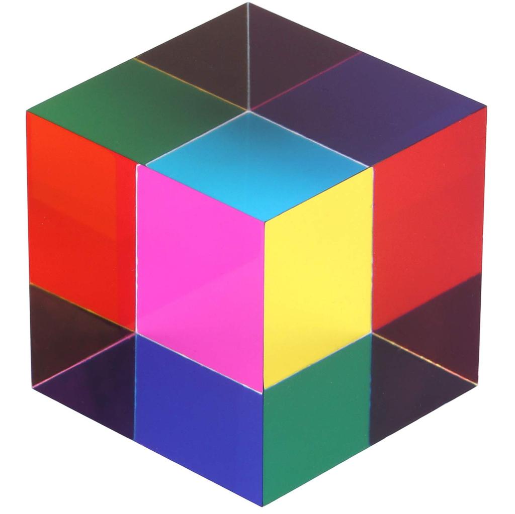 ZhuoChiMall Color Cube, Acrylic Cube Prism, Translucent, Smooth, Decorative, Soothing, 50mm