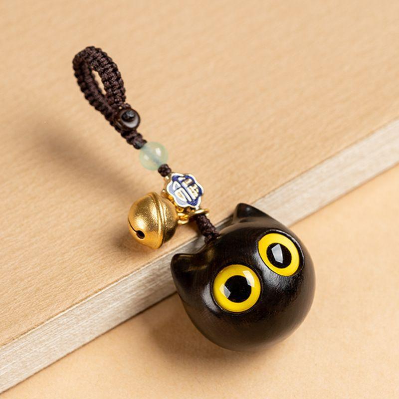 1 шт. Деревянный брелок для кошки Аниме Милый Брелок для мобильного телефона Цепочка для ключей от машины Деревянная подвеска Индивидуальность Креативный Милый Аксессуар для брелка