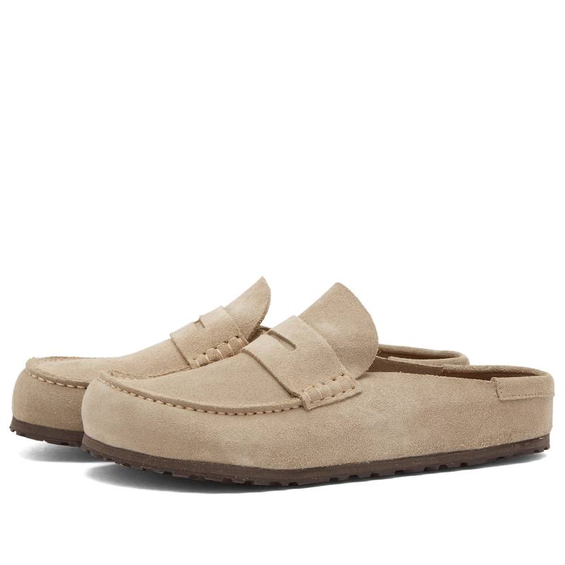 Birkenstock Неаполь Упакованные Модные Удобные Дышащие для улицы Подошва из ЭВА-резины Износостойкие Закрытый носок Шлепанцы Унисекс Шлепанцы Серо-коричневые 1029675
