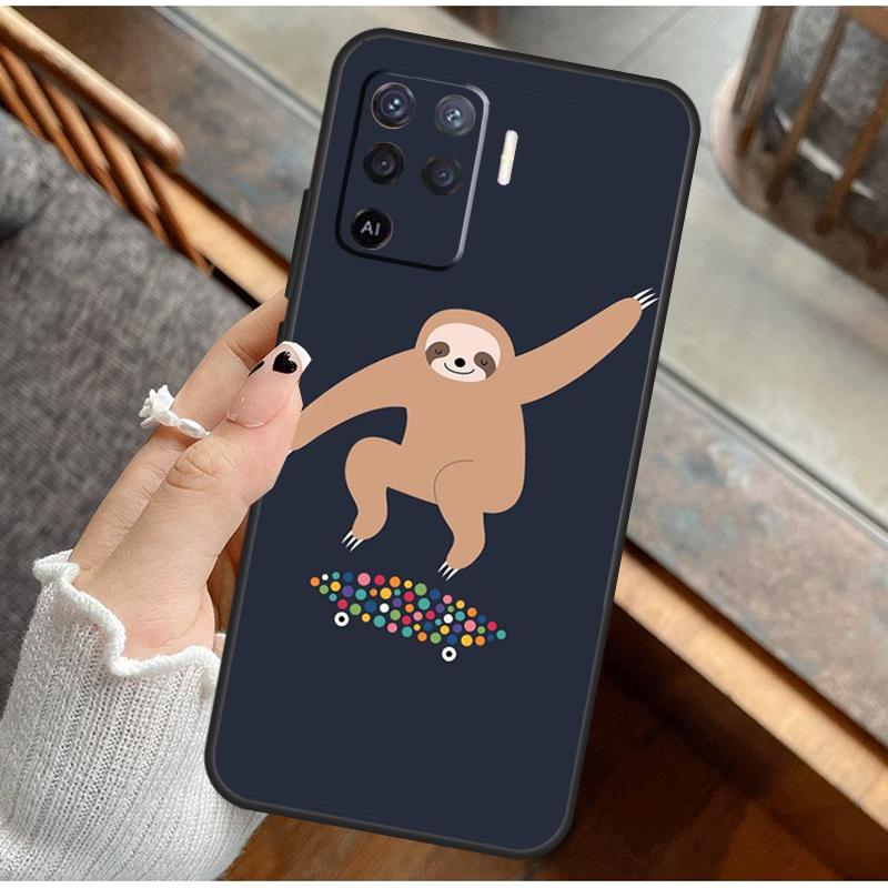 Забавный Милый Ленивец Чехол Для Телефона Для Oppo A38 A58 A74 A15 A80 A60 A40 A94 A54 A98 A78 A18 A16 A76 A96 A17 A77 A57S