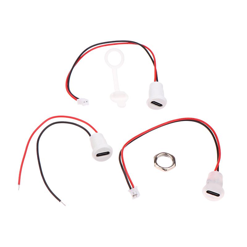 Usb-C 2P Высокотоковая зарядная розетка Гайка Защелкивающаяся защелка Пластина Usb Type-C Female Водонепроницаемый разъем Type C Female Jack