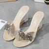 Women's High-Heeled Sandals Summer All-Match Simple Women's Shoes Beveled Transparent Heels