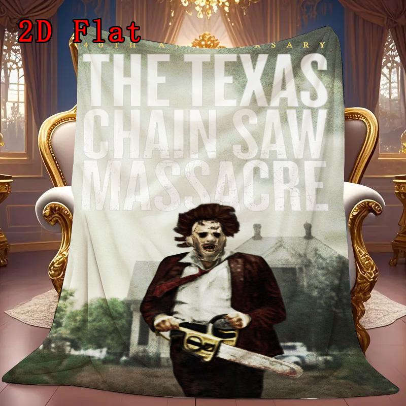 The Texas Chain Saw Massacre 2D Flat Pattern Flannel Blanket High quality All Seasons Warmth and Comfort Perfect for Christmas Gifts.NMT0928252
