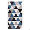 Living Room Rug Woolly Touch Blue Triangles Pattern 80x150